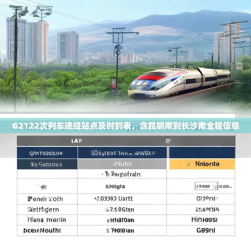 G2122次列车途经站点及时刻表,含昆明南到长沙南全程信息 G2122次列车途经站点及时刻表,含昆明南到长沙南全程信息