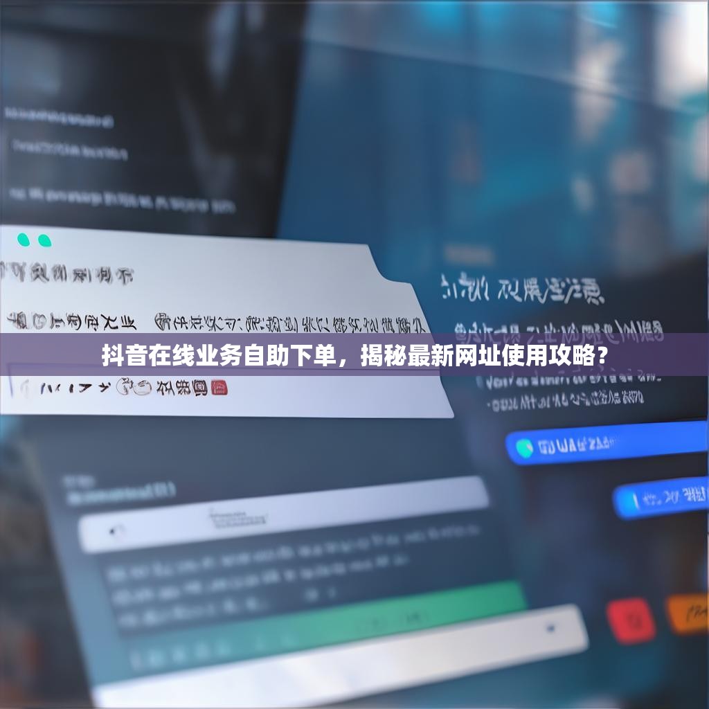 抖音在线业务自助下单，揭秘最新网址使用攻略？