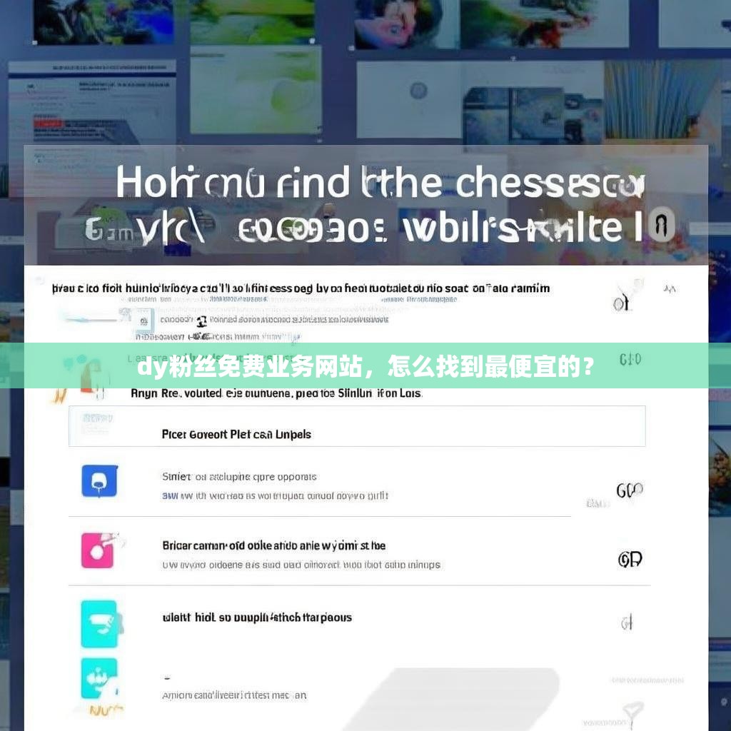 dy粉丝免费业务网站，怎么找到最便宜的？