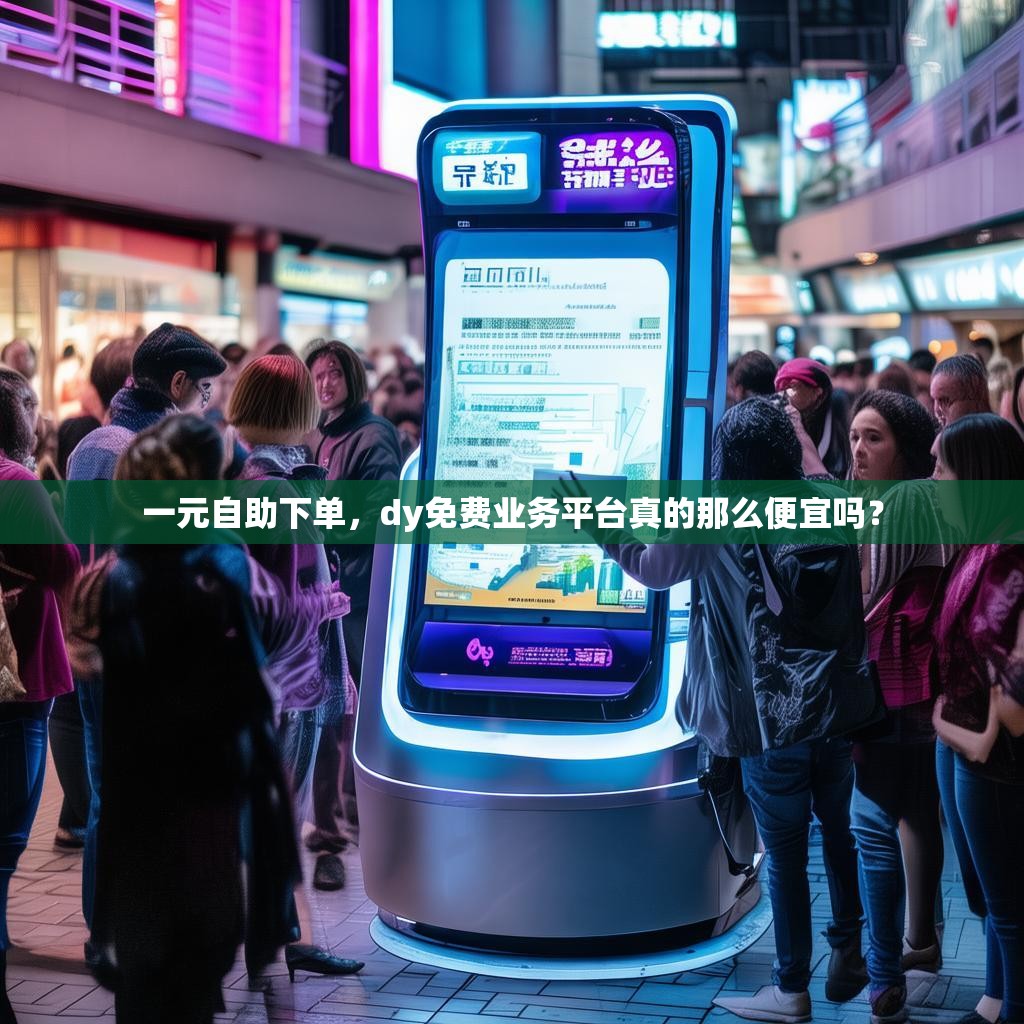 一元自助下单，dy免费业务平台真的那么便宜吗？