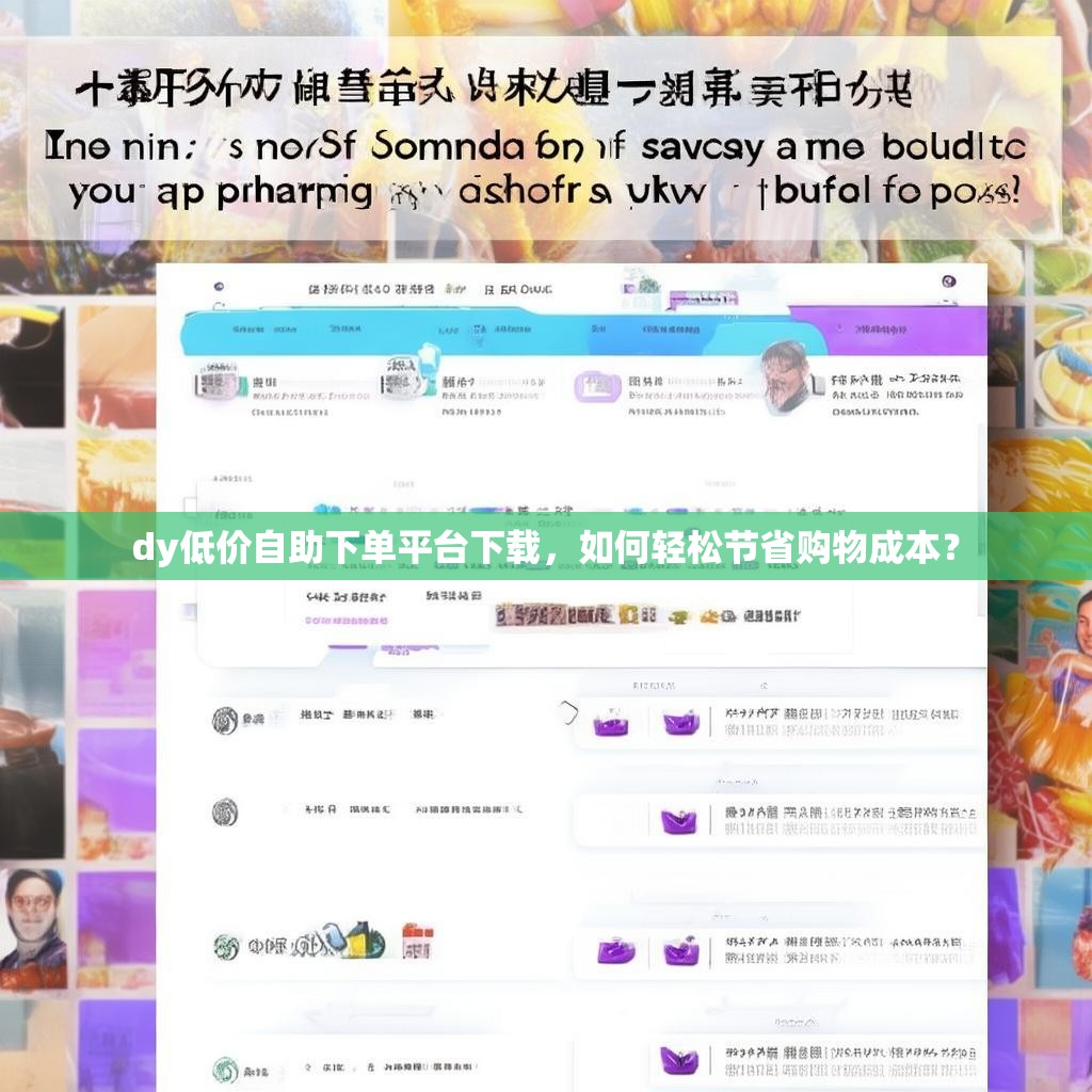 dy低价自助下单平台下载,如何轻松节省购物成本? dy低价自助下单平台下载,如何轻松节省购物成本?