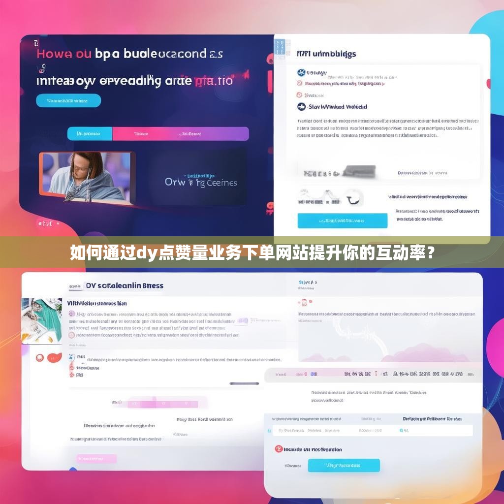 如何通过dy点赞量业务下单网站提升你的互动率？