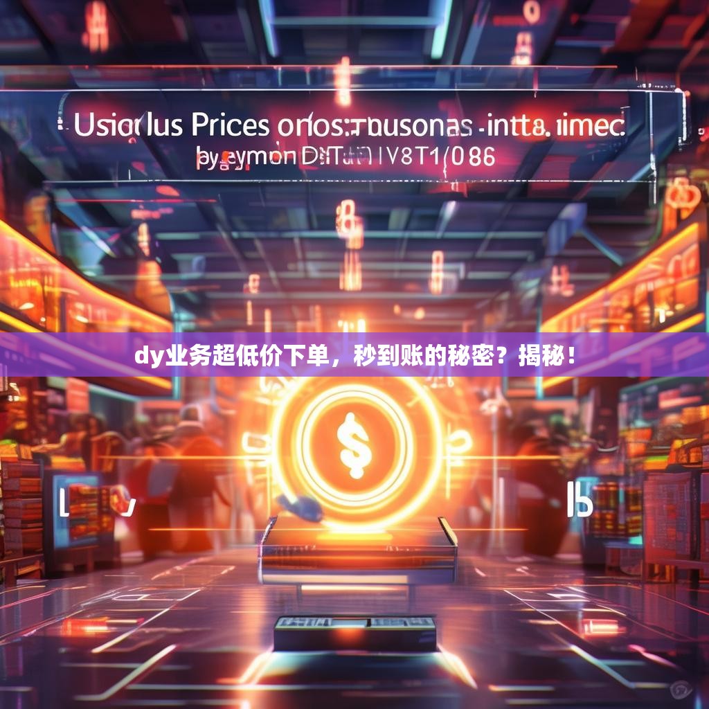dy业务超低价下单，秒到账的秘密？揭秘！