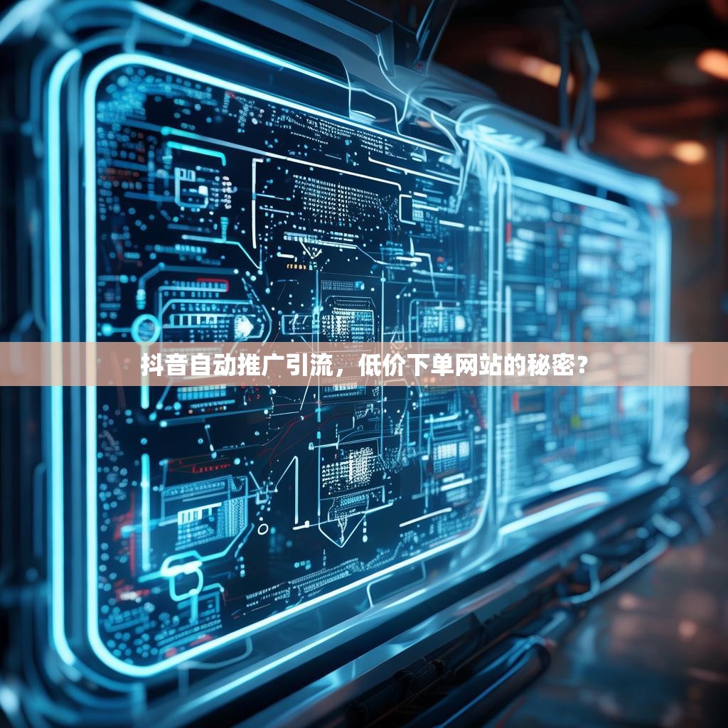 抖音自动推广引流，低价下单网站的秘密？