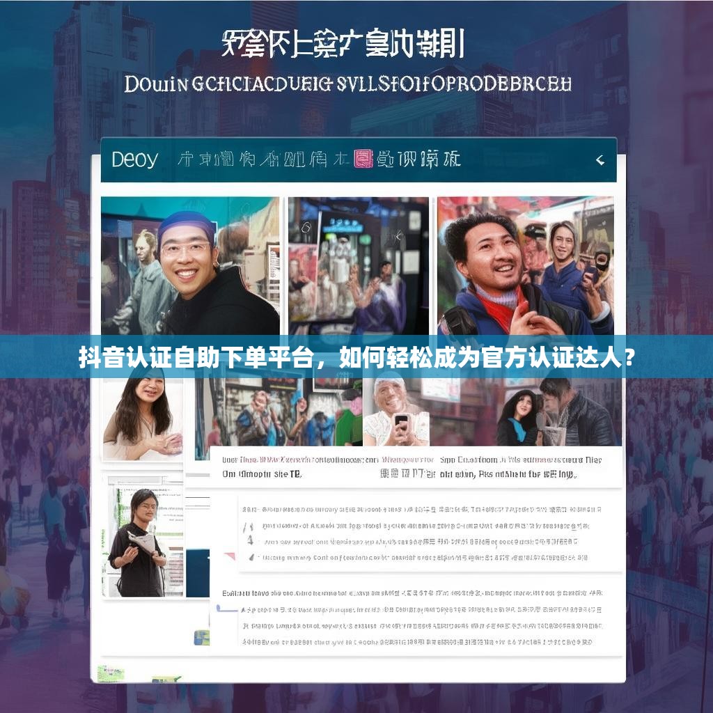 抖音认证自助下单平台，如何轻松成为官方认证达人？