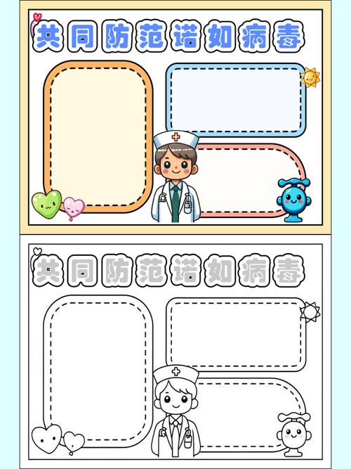 新型冠状病毒肺炎及诺如病毒手抄报绘画方法与模板介绍