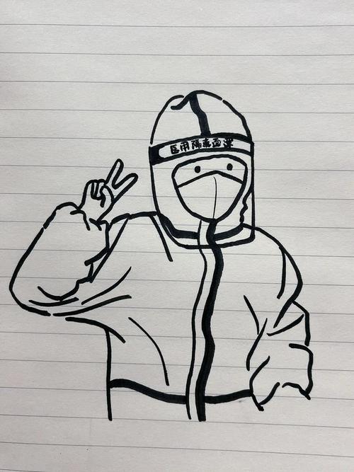 抗击疫情简笔画儿童画卡通_抗击疫情简笔画颜色_