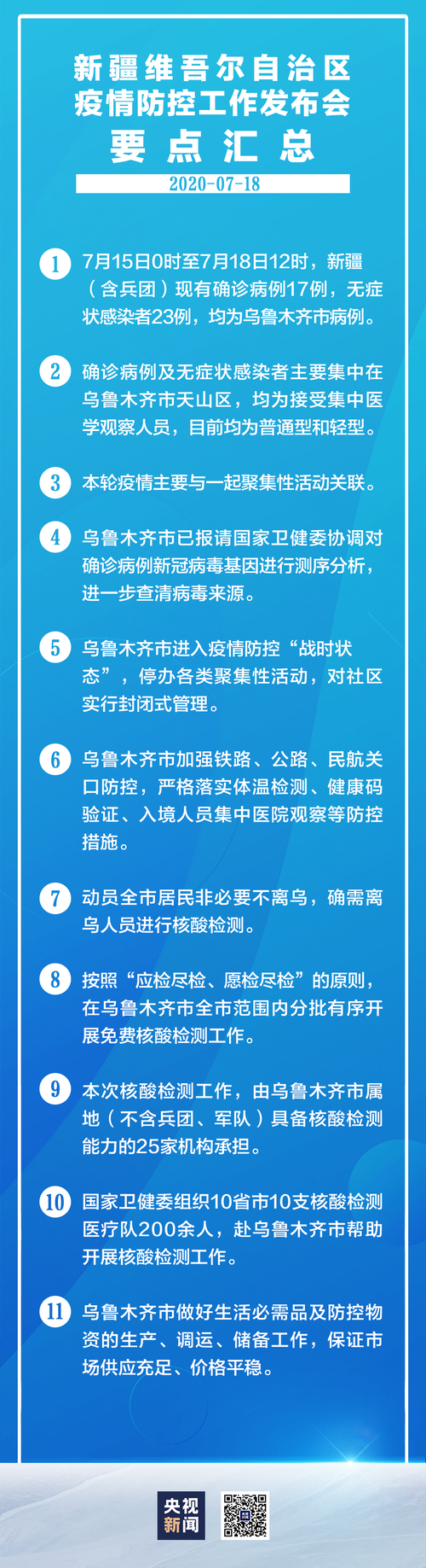 乌鲁木齐采取防控措施基本控制聚集性疫情风险，源头为聚集活动